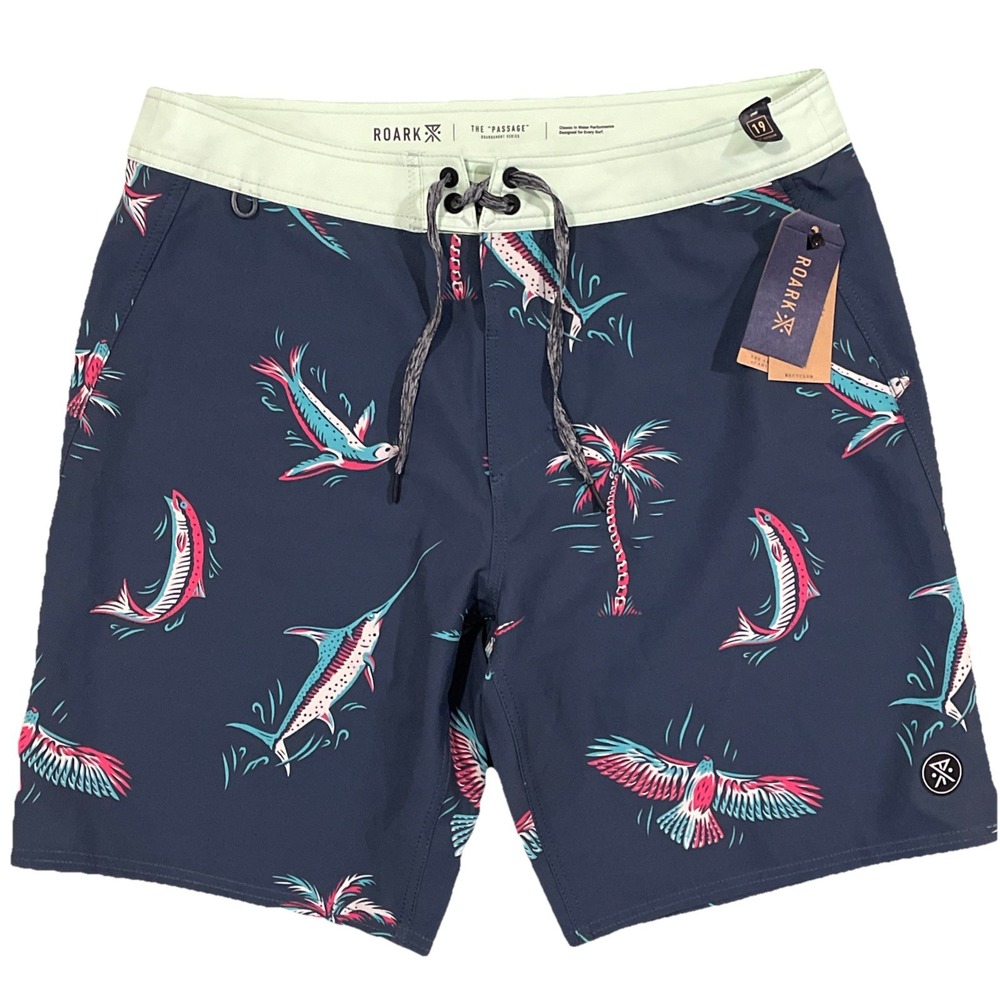 NWT Men's Roark Size 33x9 "The Passage" Mariner‎ Board shorts